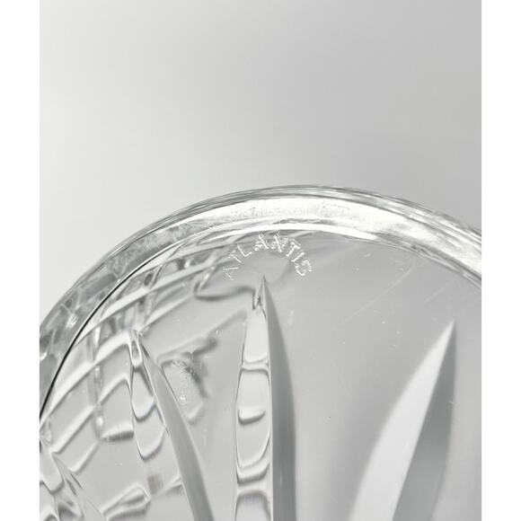 1990s Atlantis “Chartres” Crystal Oval Box & Silverplate Lid 7” Signed - Picture 12 of 12